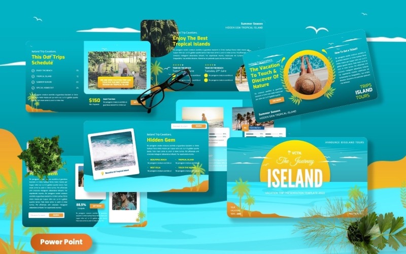 Eiland - Vakantie Powerpoint-sjabloon