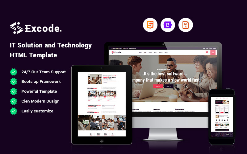 Excode – Website-Vorlage für IT-Lösungen und Technologie