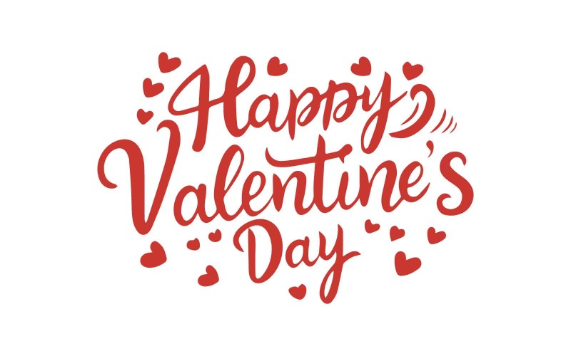 Diseño de tipografía Happy Valentines Day gratis en ilustración en forma de corazón para póster