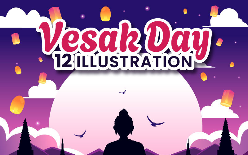 Иллюстрация празднования Дня Весак 12