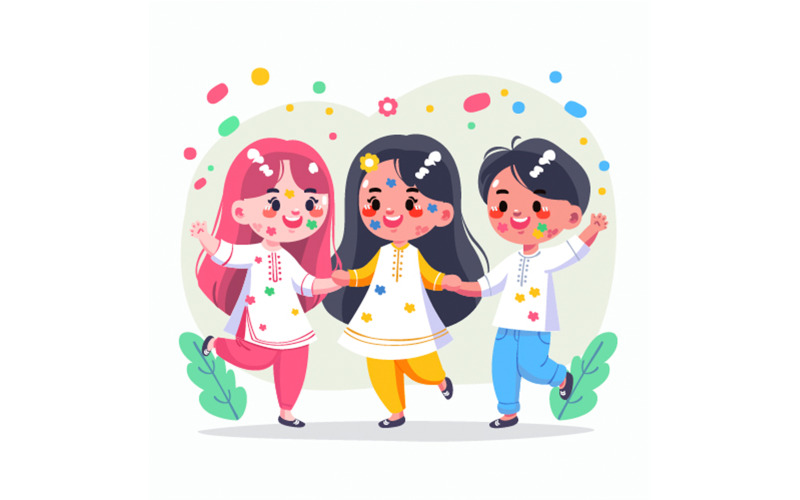 Illustration du festival Holi dessiné à la main