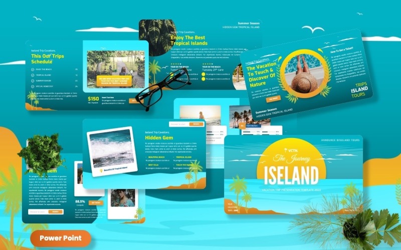 Island - Vacation Powerpoint sablon