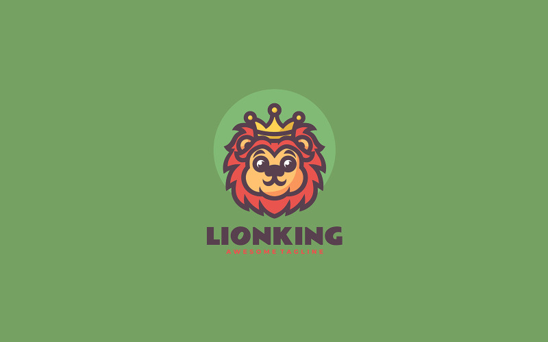Lion King maskot tecknad logotyp