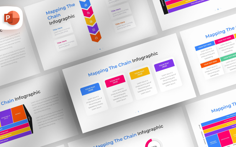 Mapowanie łańcucha Szablon infografiki programu PowerPoint