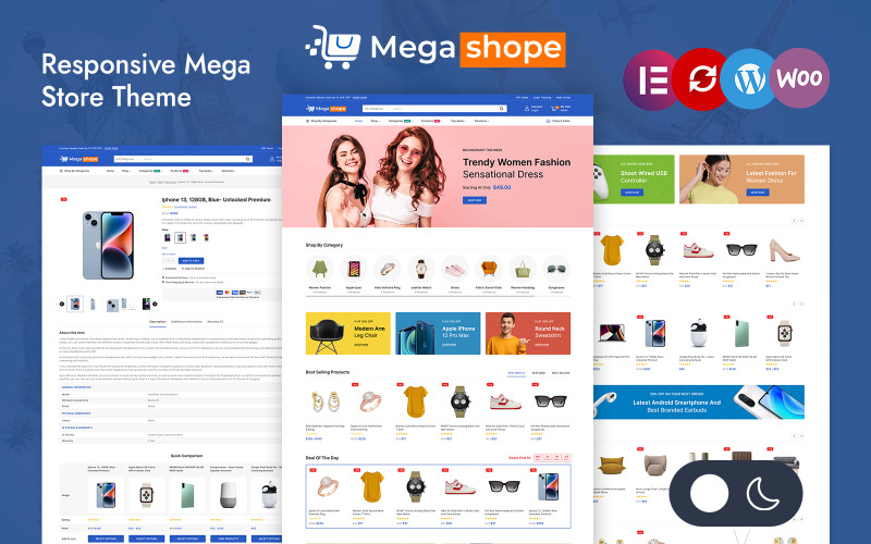 Megashope - Tema responsivo multipropósito de Elementor WooCommerce
