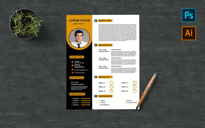Modèle de CV professionnel et moderne