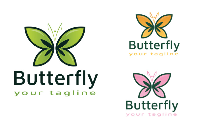 Projekt szablonu logo kreatywnych motyli