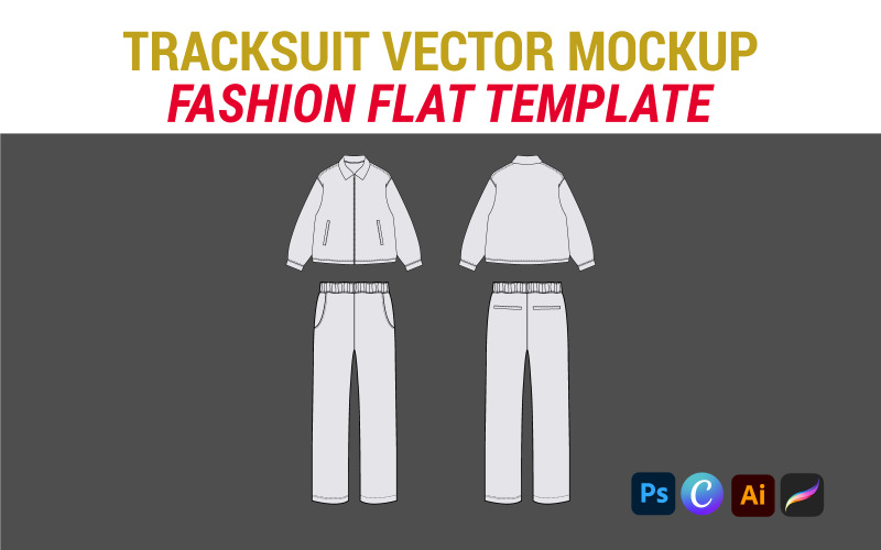 Trainingspak mode platte Vector Mockup sjabloon