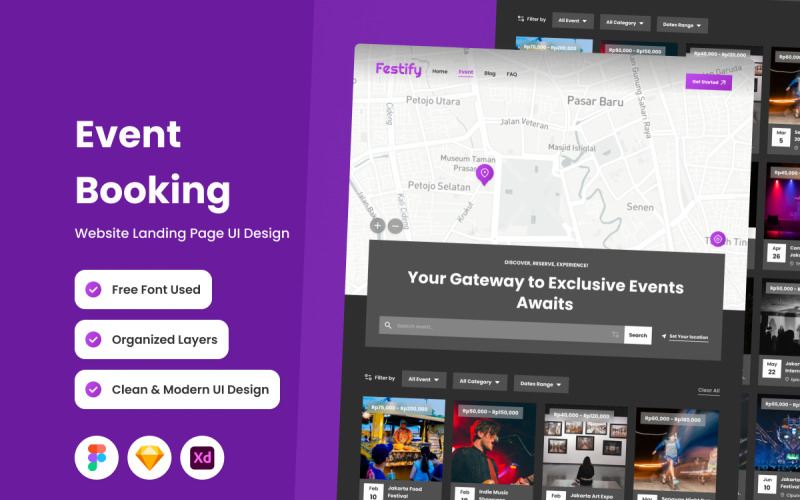 Festify - Strona docelowa rezerwacji wydarzeń V2