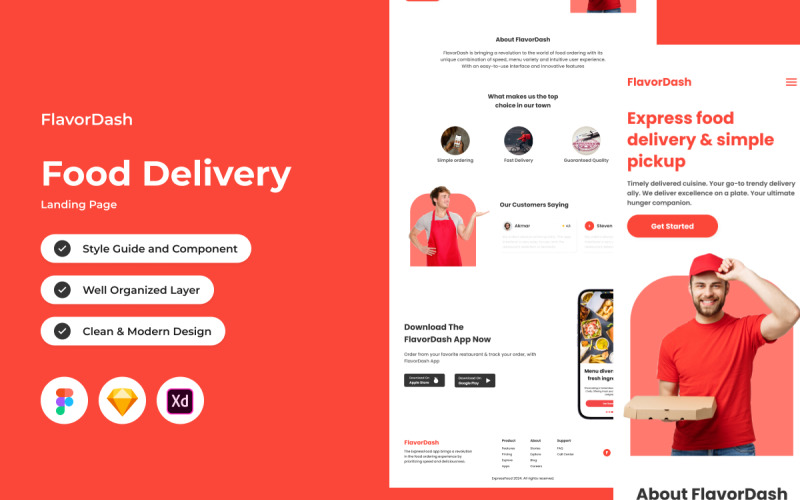 FlavorDash - Página de inicio de entrega de alimentos V1
