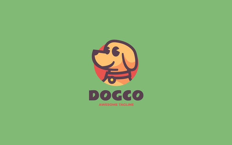 Шаблон логотипу 2 із простим талісманом собаки
