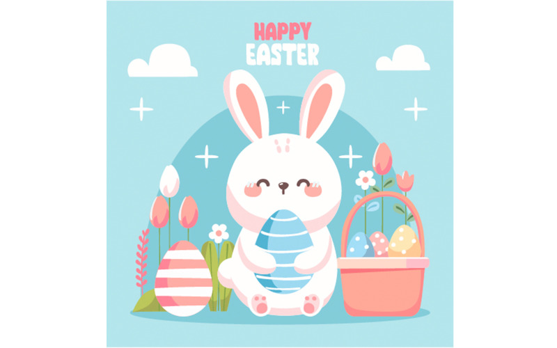 Veselé Velikonoce s vejci ilustrace