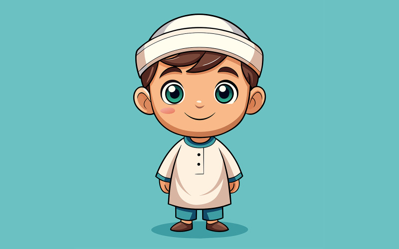 Simpatico disegno del piccolo ragazzo Ramadhan 01