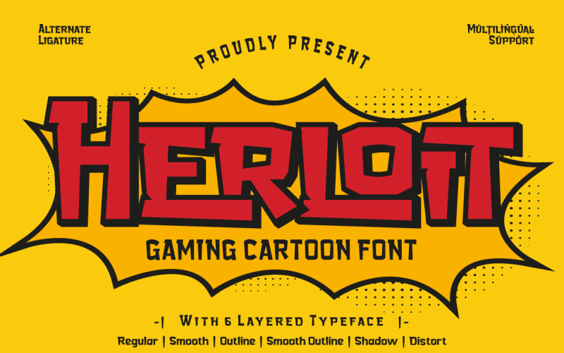 Herloit - Gaming-weergavelettertype