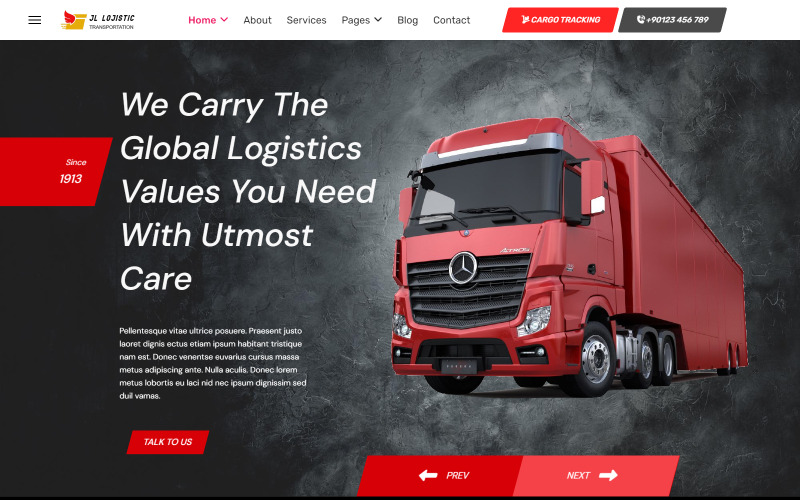 JL Logistic Transportations and Freight Shipping Group Joomla6-sjabloon