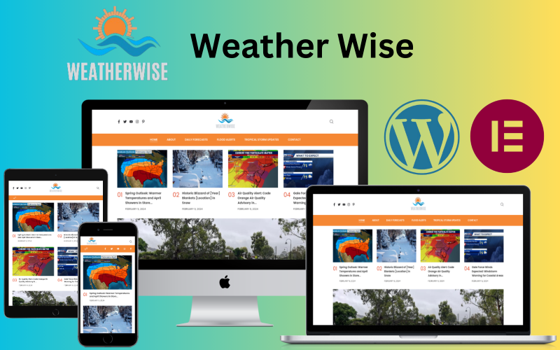 Weather Wise - 天气预报博客 Elementor WordPress 主题