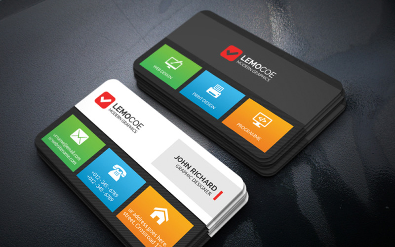 Designer Business Card 00012 #394853 - TemplateMonster