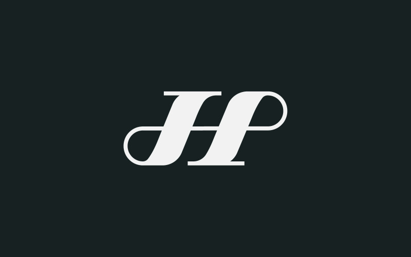 H eller HP letter minimal logotyp designmall
