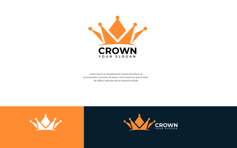 Plantilla de logotipo de corona de cinco puntas