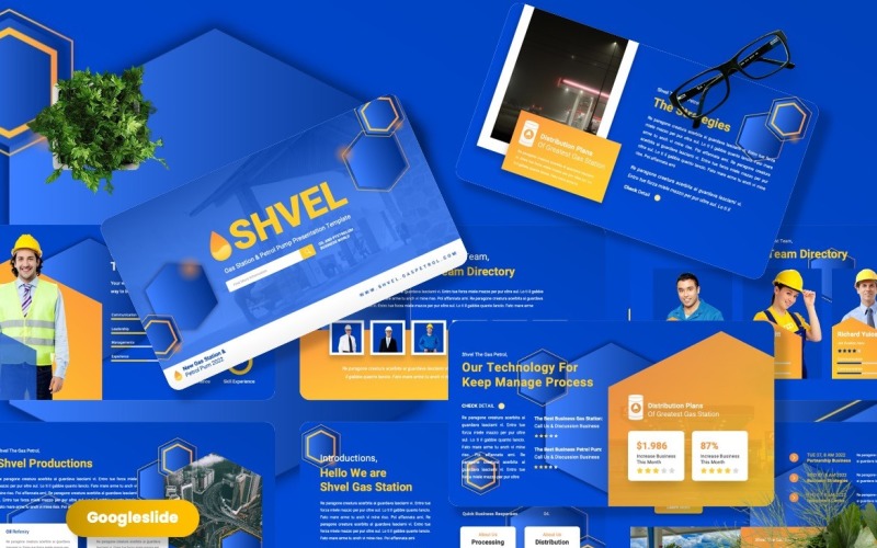 Shvel – Benzinkút és benzinszivattyú Googleslide sablon