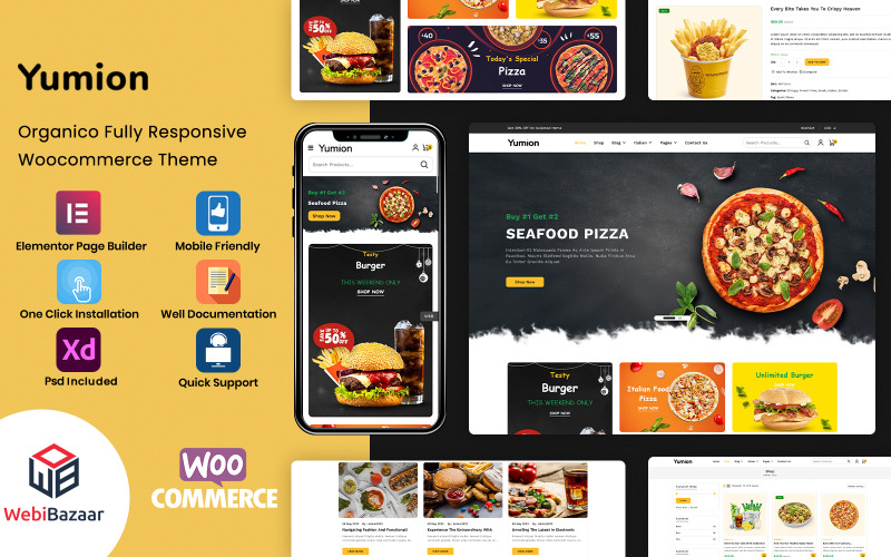 Yumion — WooCommerce тема для пиццы и ресторана