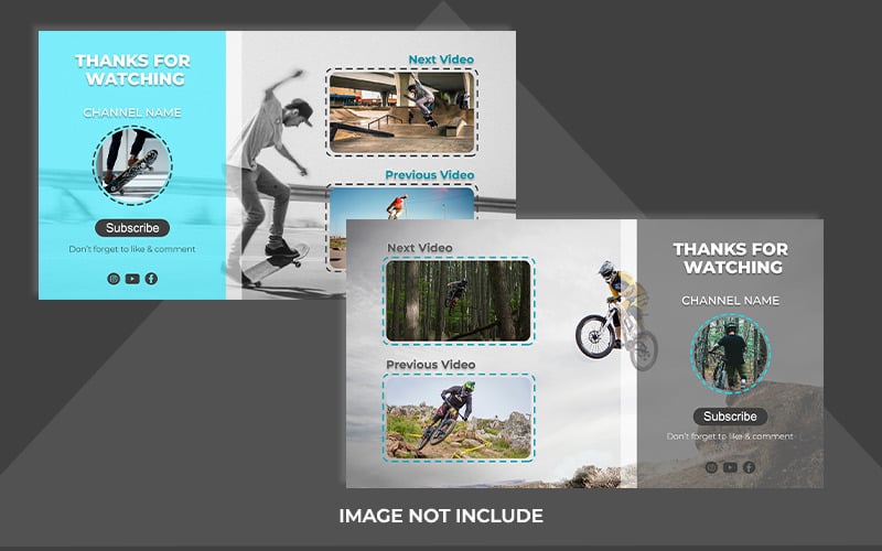 Sport Youtube EndScreen Mockup Template - TemplateMonster