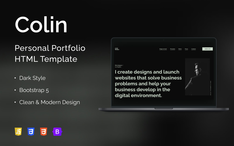 Colin – modelo de página inicial de portfólio pessoal