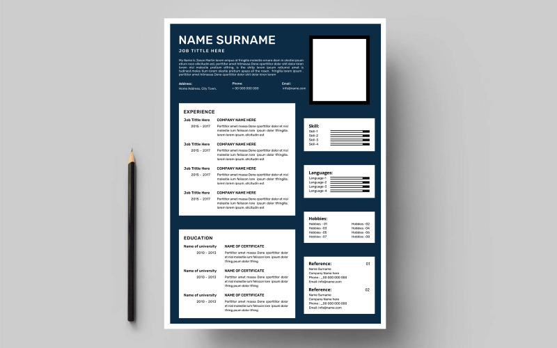 Creative resume template design with clean and modern style