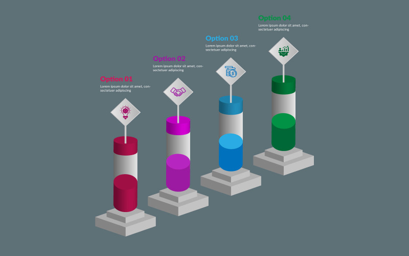 Design infográfico criativo de apresentação de negócios vetoriais.