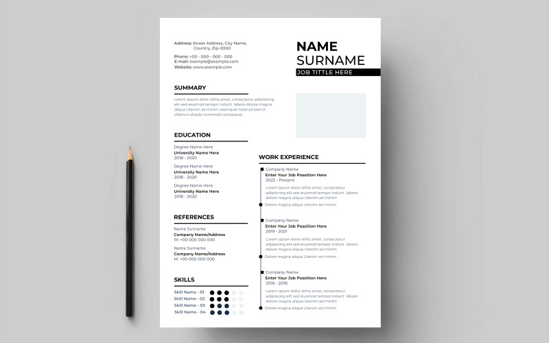 Professionell modern CV-mall för CV