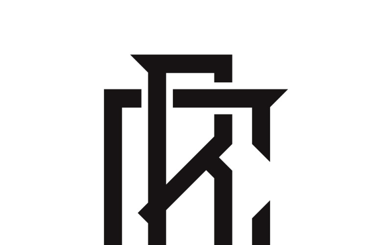 Um logotipo monograma de letras pretas B e C entrelaçadas em estilo gótico, uma outra variação
