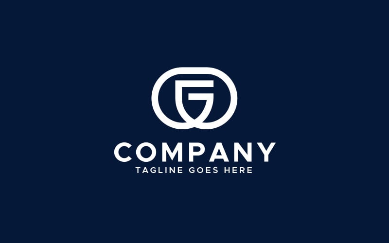 GG brief minimaal logo ontwerpsjabloon