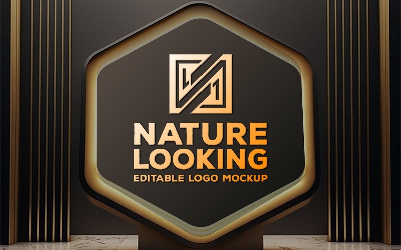 Luxury Frame Logo Mockup | geometric wall mockup | sign mockup