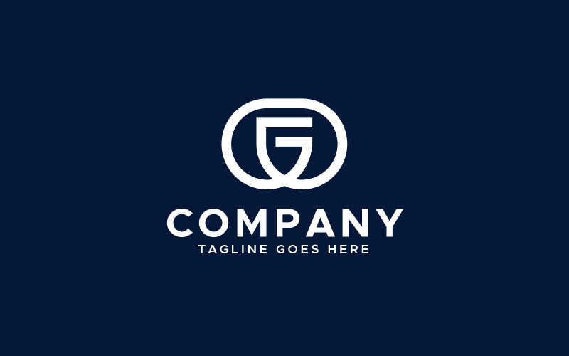 Modelo de design de logotipo mínimo de letra GG