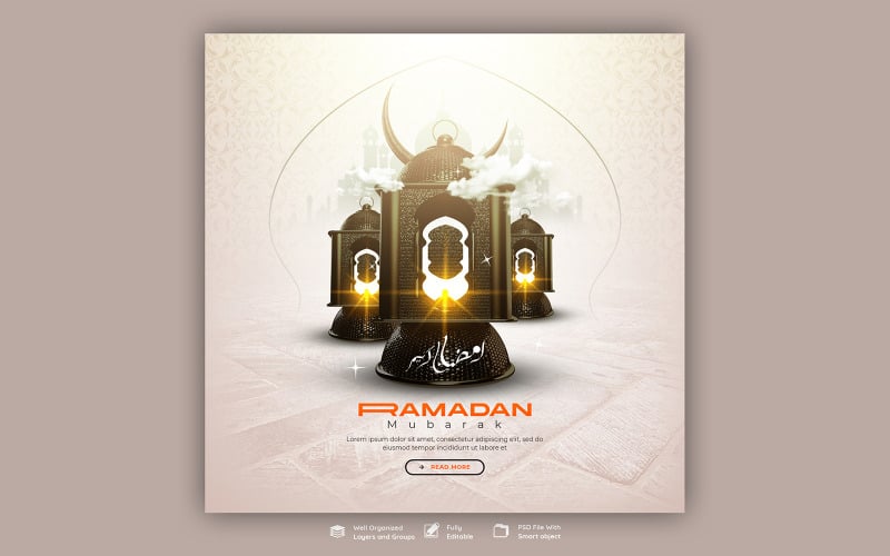 Ramadan Kareem sociale media-sjabloon