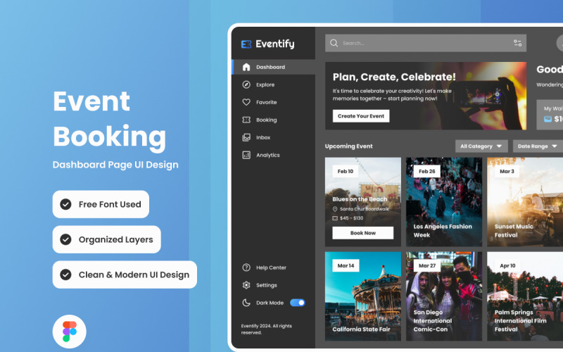 Eventify - Dashboard voor evenementenboeking V1
