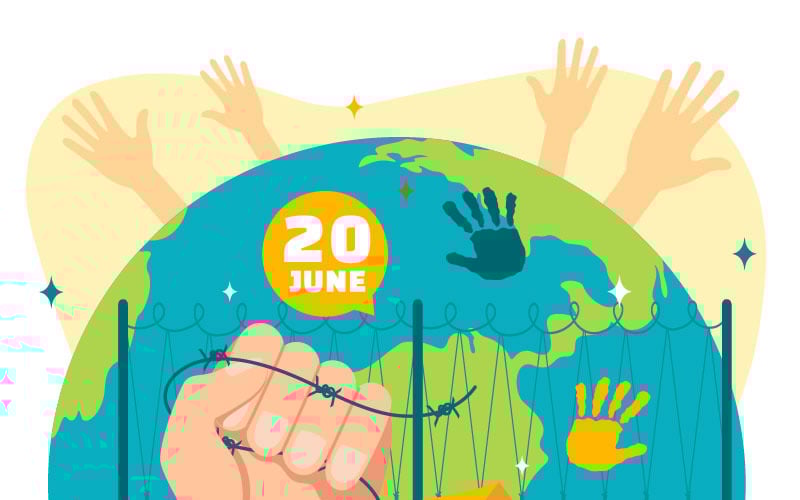 10 World Refugee Day Vector Illustration