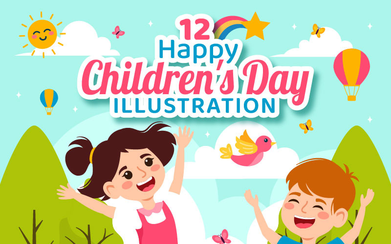 12 Feliz Día Del Niño Ilustración