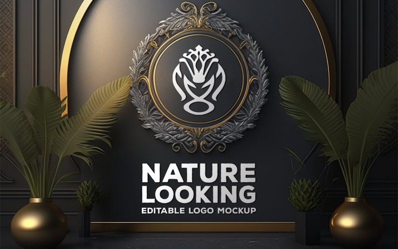 Logo-Mockup auf The Luxury Circle | Wandtafel-Attrappe