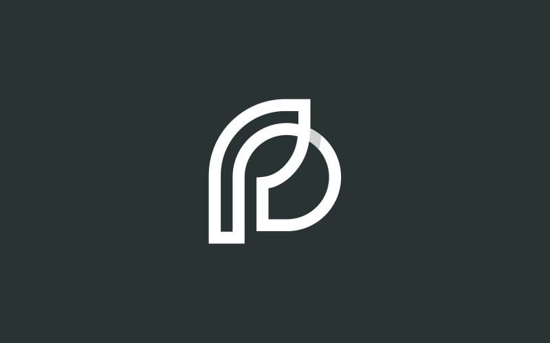 Plantilla de diseño de logotipo de hoja de letra P