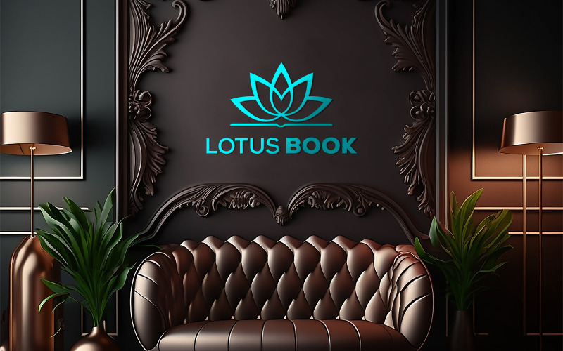 Brown interior Logo Mockup | Brown board mockup
