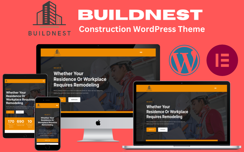 BuildNest - Tema WordPress Construction Elementor