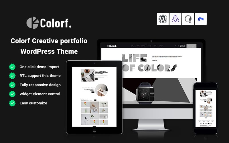 Colorf – Thème WordPress pour portfolio créatif