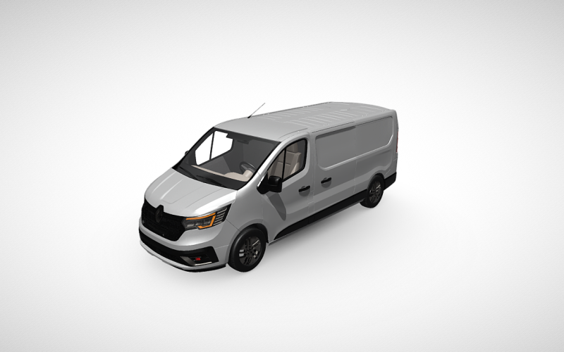 Modelo 3D Renault Trafic Van - Representação de veículo comercial premium