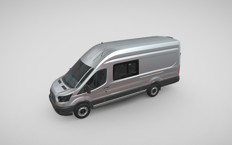 Olağanüstü Ford Transit Van'da Çift Kabinli H3 350 L4 3D Model: Profesyonel Projeler için Mükemmel