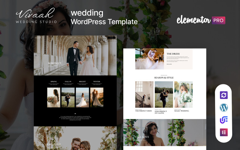 Vivaah - тема WordPress Elementor для весільної та весільної студії