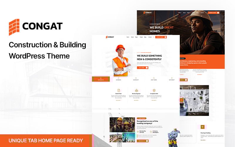 Congat — тема WordPress для строительства и строительства