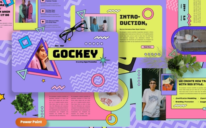 Gockey - Powerpoint šablona trendů 90. let