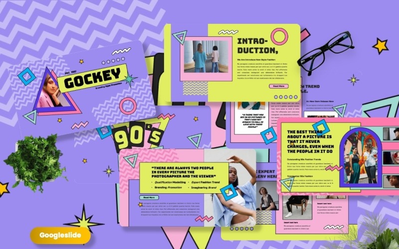 Gokey - 90'ların Trendleri Googleslayt Şablonu