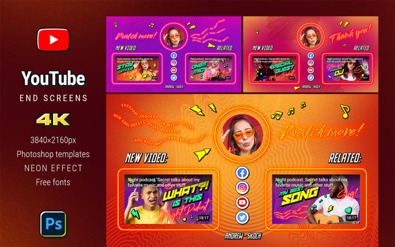Schermate finali di YouTube musicale